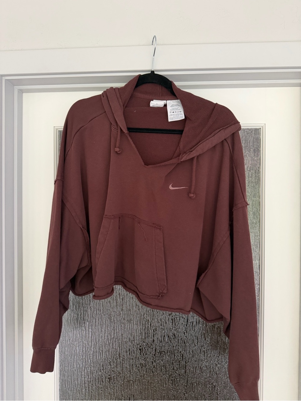 nike sportswear fleece cropped vneck hoodie sweatshirt